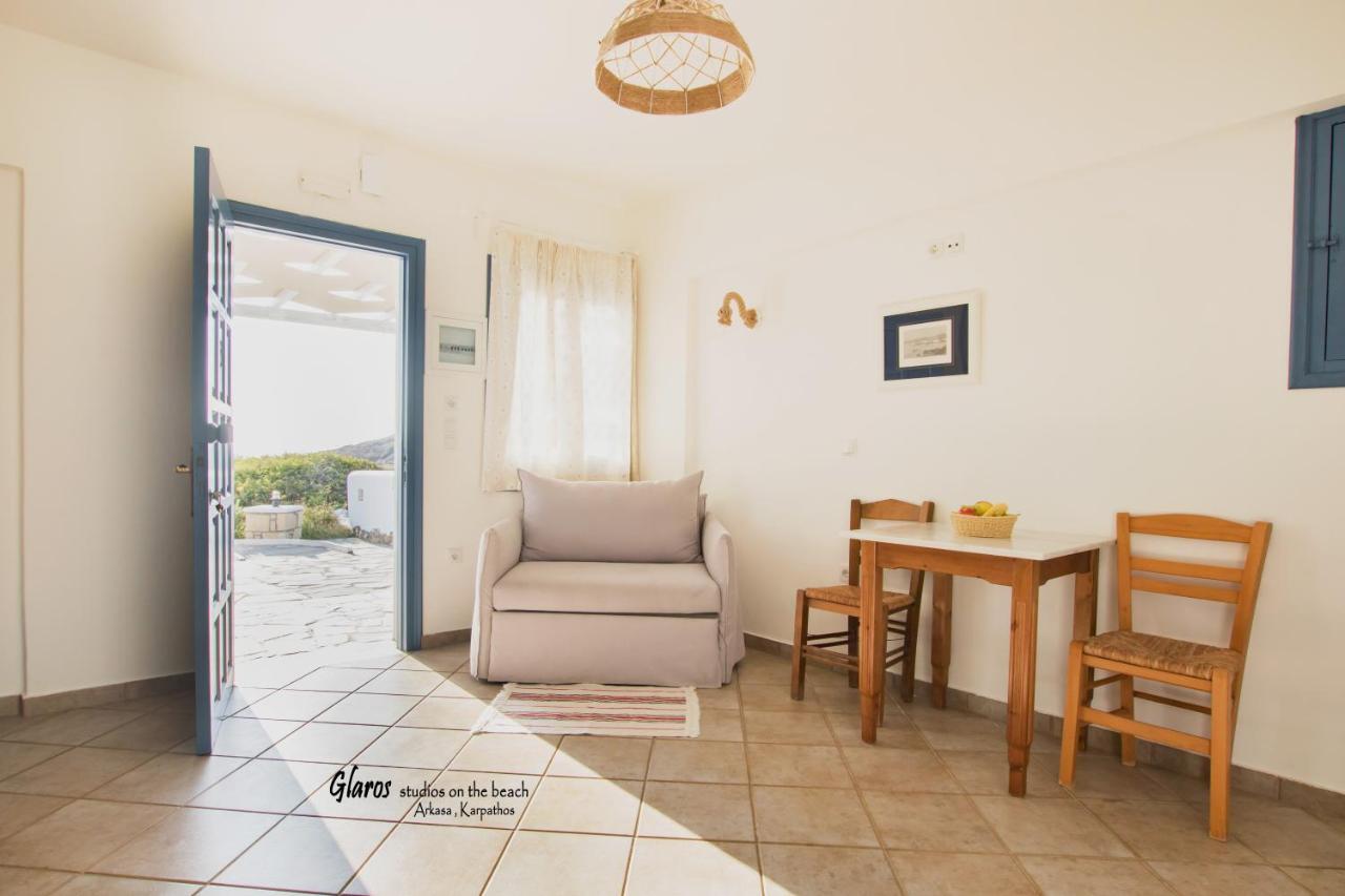 Glaros Luxury Studio On The Beach Apartment Arkasa Ngoại thất bức ảnh