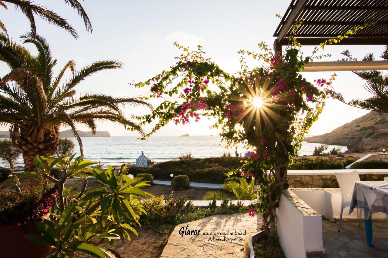 Glaros Luxury Studio On The Beach Apartment Arkasa Ngoại thất bức ảnh
