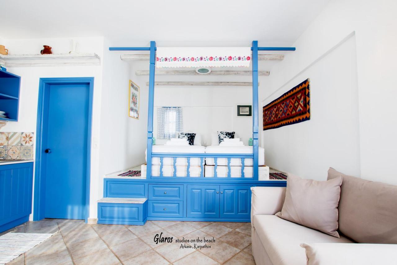 Glaros Luxury Studio On The Beach Apartment Arkasa Ngoại thất bức ảnh